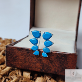 Turquoise Ear Climber, 925 Starling Silver Earring, Blue Turquoise Ear Crawler, Gemstone Ear Climber, Beautiful Earring, Ear Crawler Earring